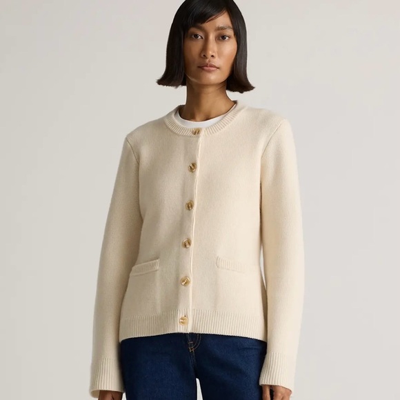Quince Sweaters - NWT! QUINCE Women's Mongolian Cashmere Structured Cardigan Sweater | Ivory | XS